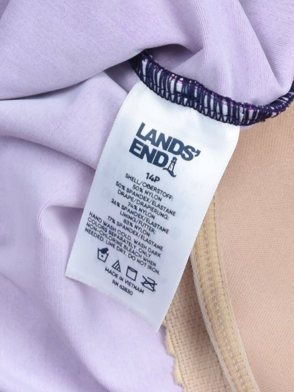 Lands' End SlenderSuit Tummy Control Surplice One-Piece Swimsuit - 14P - Picture 8 of 8
